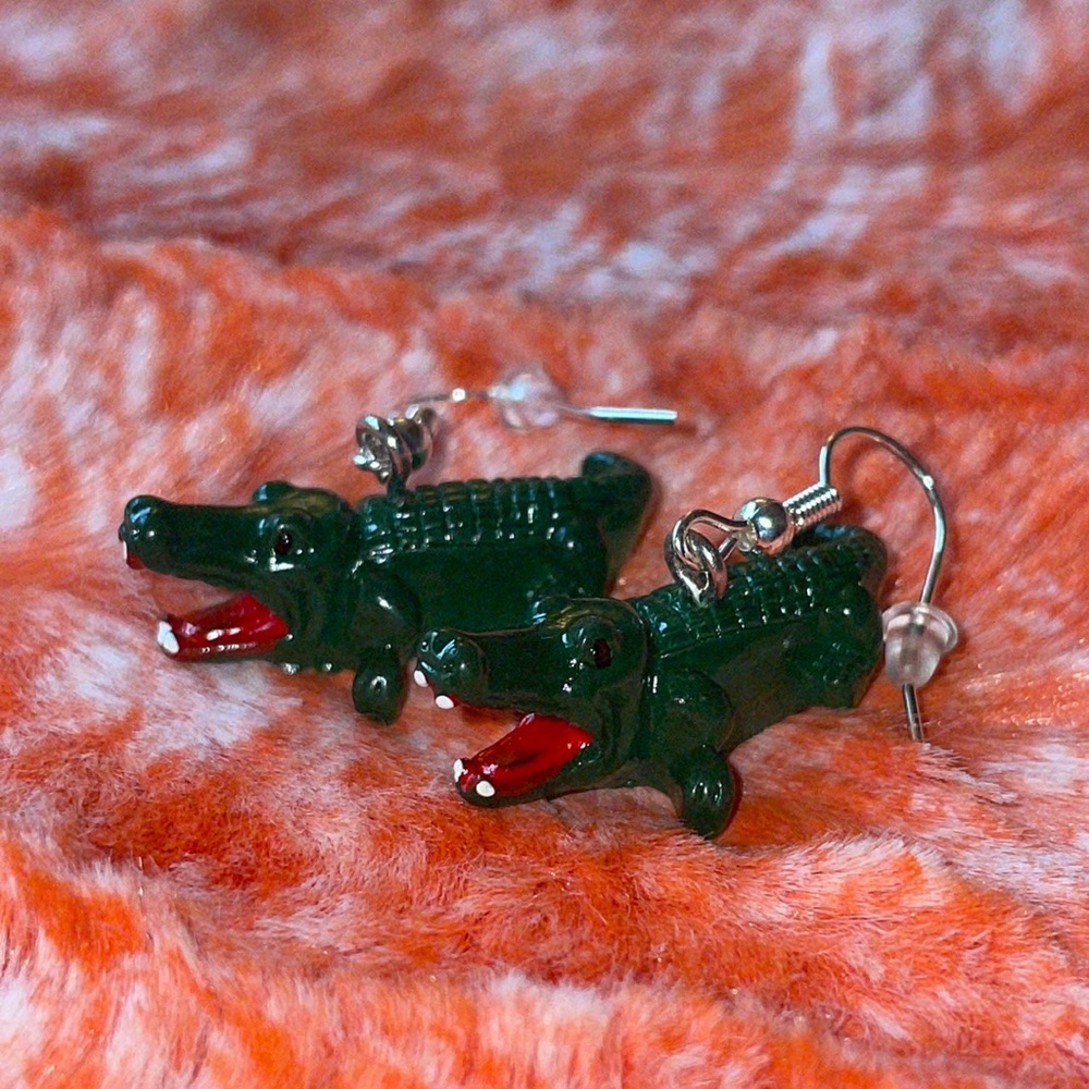 🐊 Earrings Florida Gators Jewelry Louisiana Fishing Swamp Animal Zoo Gift